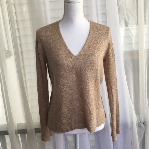 Zara Sweaters - Zara Knit tan V neck sweater